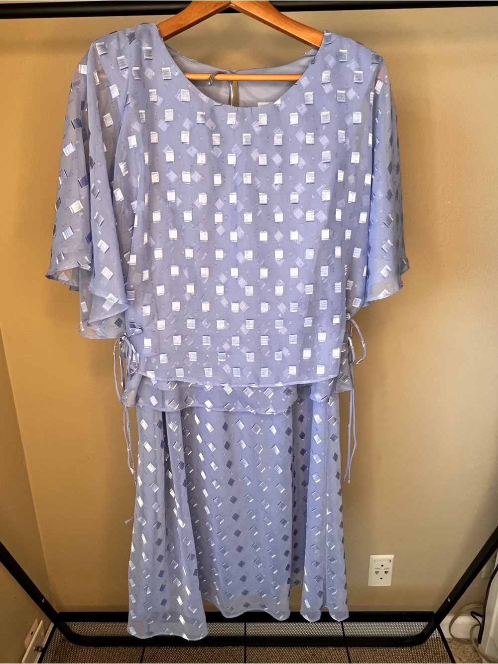 R&M Richards Lavender Silver Accent Layered Blouse & Skirt